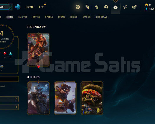 EUW Gold 2 | 4 Kostüm - 47K Mö | LoL Hesap