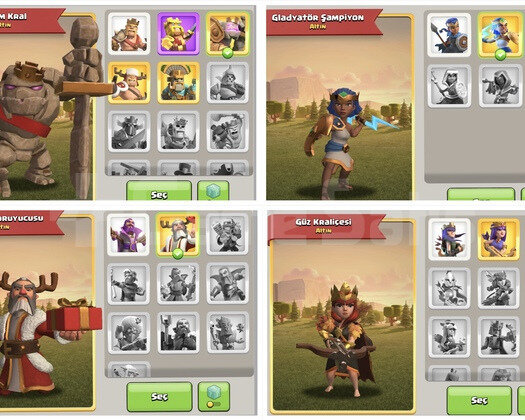 SUPERCELL İDSİZ BB15 8 KOSTÜMLÜ ÇAR !!!