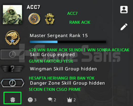 2 MADALYA | RANK ACIK PRIME CSGO | YESIL FAKTOR