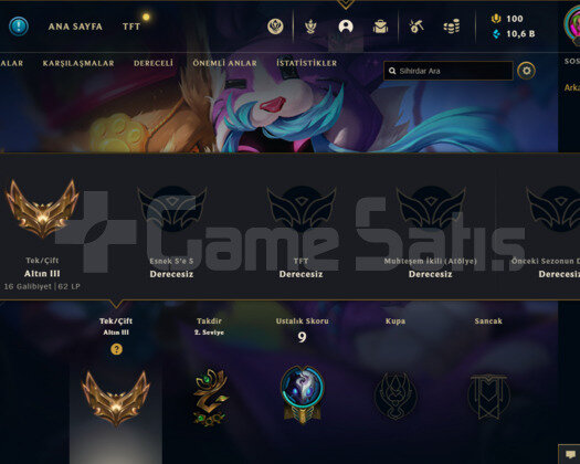 TR GOLD 3 62LP 70WR I DİAMOND ELO 10K MAVİ ÖZ