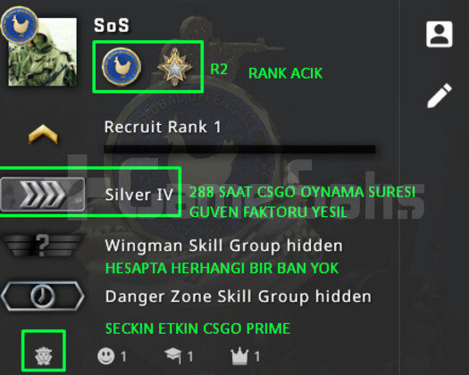 2 MADALYA | RANK ACIK PRIME CSGO | YESIL FAKTOR