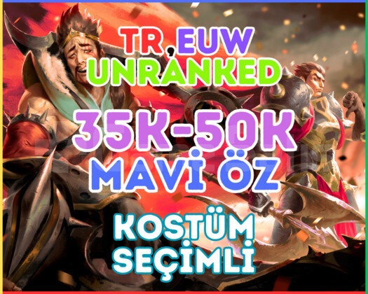TR,EUW - UNRANKED 30 LEVEL KOSTÜM SEÇİMLİ HESAP