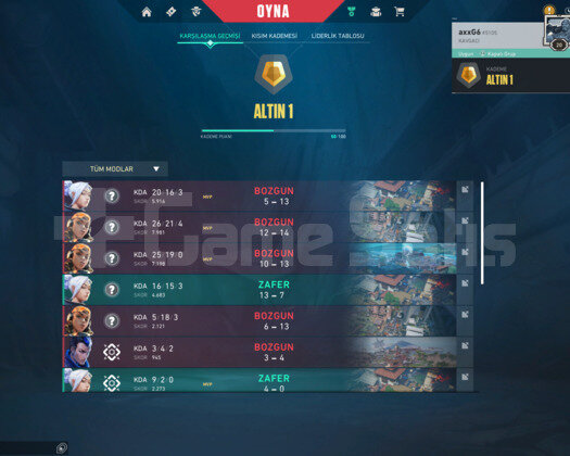 MMR YÜKSEK GOLD 1 HESAP