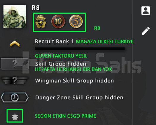 3 MADALYA | PRIME CSGO | MAGAZA TR YESIL FAKTOR