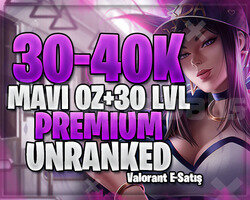 2 ADET EUW 30K+ MAVİ ÖZ 30 LEVEL UNRANKED