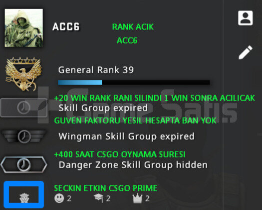 CSGO PRIME | RANK ACIK | GUVEN FAKTORU YESIL