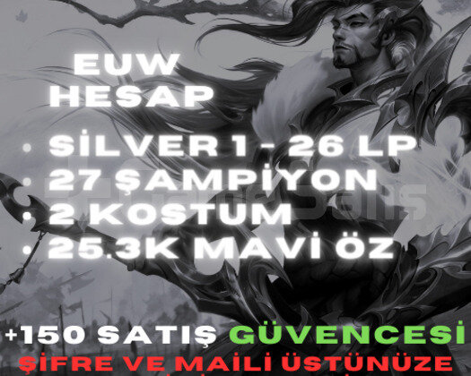 EUW SİLVER 1 2 KOSTUM 25K MAVİ ÖZLÜ HESAP