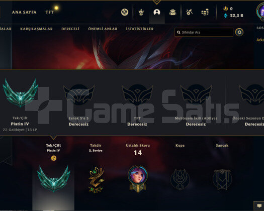 TR PLAT 4 13LP 61WR I YÜKSEK ELO 22K MAVİ ÖZ