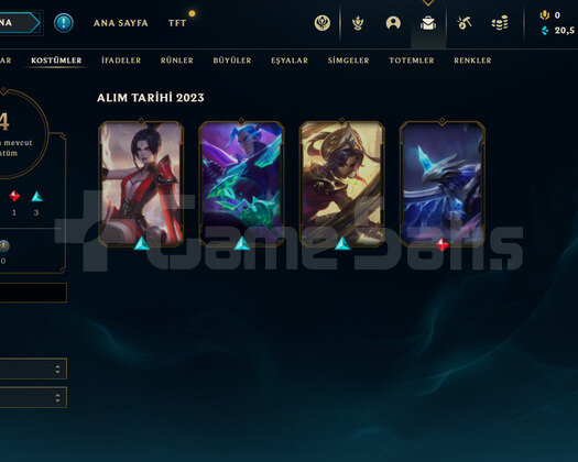 TR Gold 2 | 4 Kostüm - 20K Mö | LoL Hesap