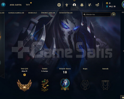 TR Gold 4 | 5 Kostüm - 44K Mö | LoL Hesap