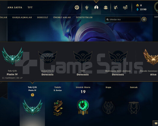 TR PLAT 4 92WR I DİAMOND - MASTER ELO SÜPER SMURF