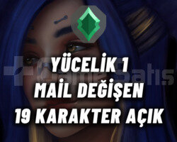 YÜCELİK 1 - 19 KARAKTER - MAİL DEĞİŞEN HESAP / TR