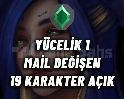 YÜCELİK 1 - 19 KARAKTER - MAİL DEĞİŞEN HESAP / TR