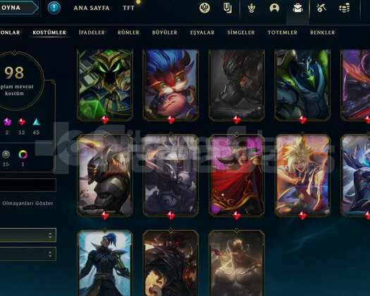plat 1 98 skin yüksek mmrlı ve valo skinli hesap