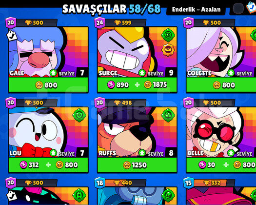 BRAWL STARS UCUZ GÜZEL SKİNLİ HESAP