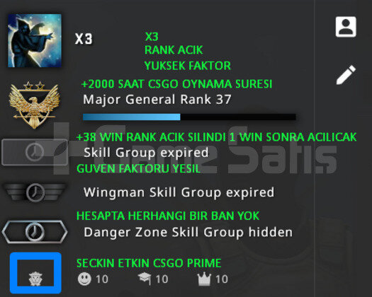CSGO PRIME | RANK ACIK 2253 SAAT | YESIL FAKTOR