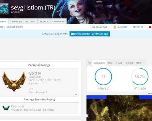 TR GOLD 4 67WR I YÜKSEK ELO SMURF