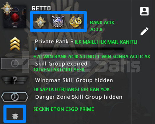 ILK MAIL | CSGO PRIME | RANK ACIK YESIL FAKTOR