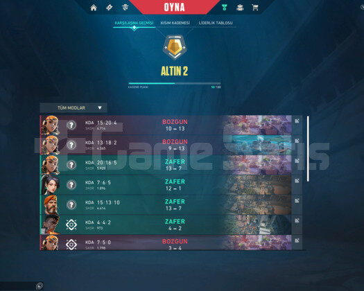 MMR YÜKSEK GOLD 2 HESAP