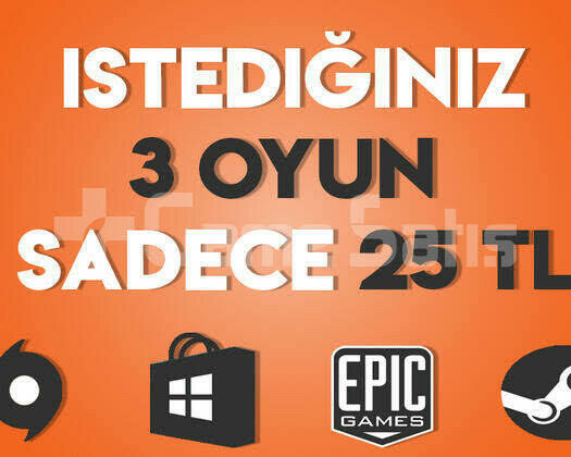 İstediğin 3 Oyun + Garanti