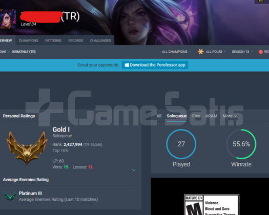 TR GOLD 1 60LP 56WR I YÜKSEK ELO 20K MAVİ ÖZ