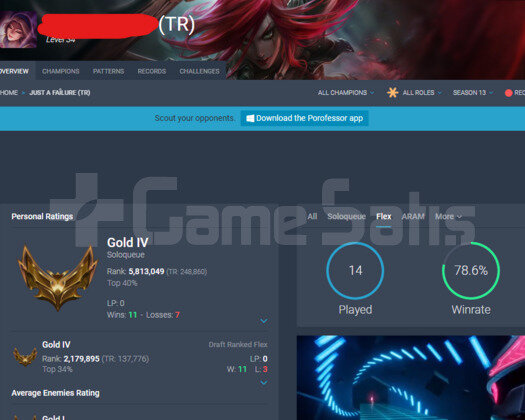 TR GOLD 4 78WR I YÜKSEK ELO KOSTÜMLÜ 12K MAVİ ÖZ