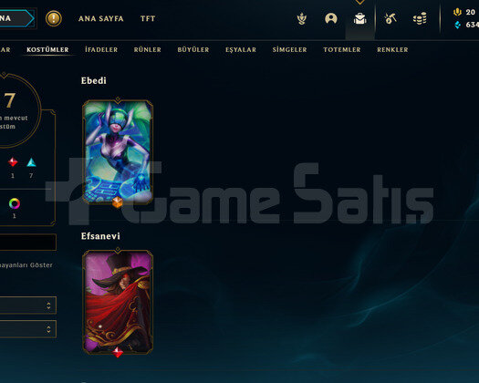 TR 69 LEVEL - 50 HERO 17 KOSTÜM LOL HESAP