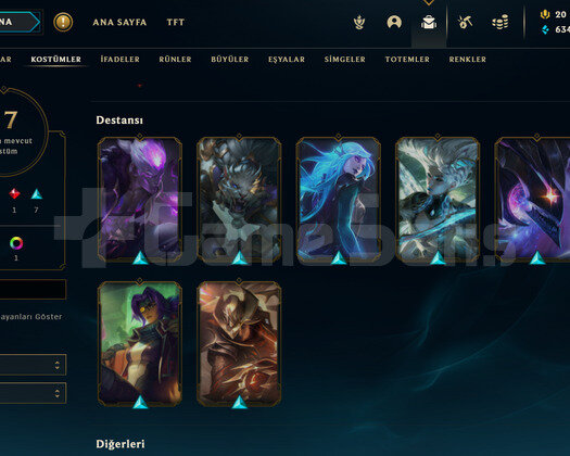 TR 69 LEVEL - 50 HERO 17 KOSTÜM LOL HESAP