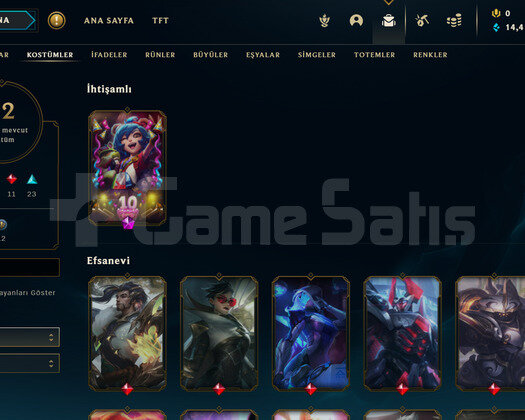 TR Plat 4 - 52 KOSTÜM 63 HERO LOL HESAP