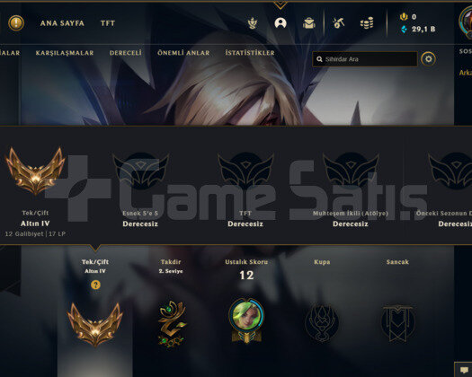 TR GOLD 4 55WR I YÜKSEK ELO 29K MAVİ ÖZ SMURF