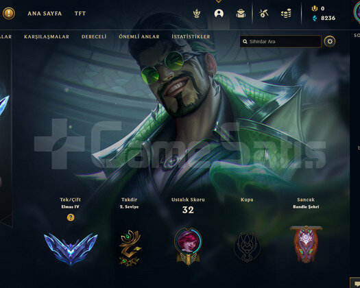 TR Elmas 4 | 4 Kostüm - 28 Hero | LoL Hesap