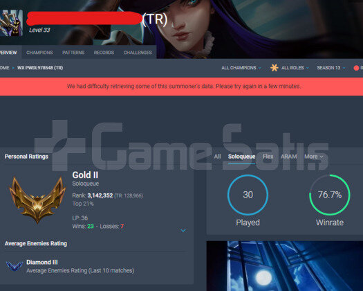 TR GOLD 2 77WR I DİAMOND ELO BOL KOSTÜMLÜ