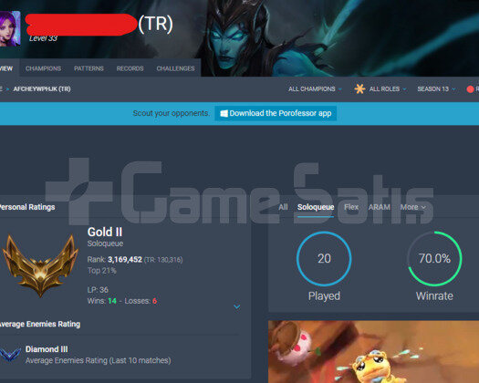 TR GOLD 2 36LP 70WR I DİAMOND ELO KOSTÜMLÜ SMURF
