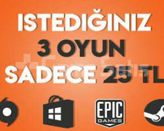 İstediğin 3 Oyun + Garanti