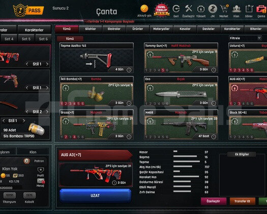 58 LEVEL +7 SETLİ SINIRSIZLI ZULA HESABI