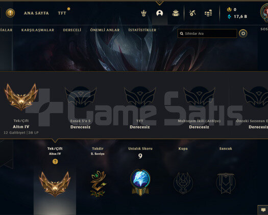 TR GOLD 4 38LP 63WR I YÜKSEK ELO 18K MAVİ ÖZ