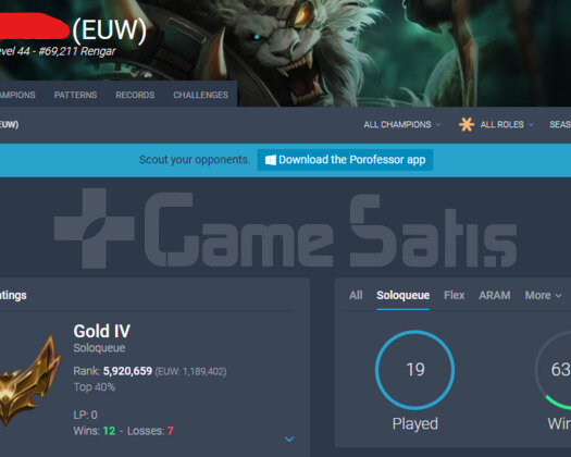 EU WEST GOLD 4 63WR I YÜKSEK ELO 70K MAVİ ÖZ