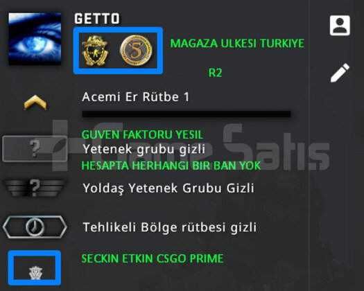 2 MADALYA | PRIME CSGO | MAGAZA TR YESIL FAKTOR