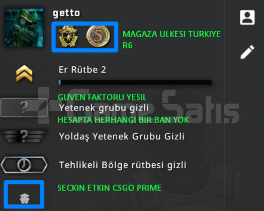 2 MADALYA | PRIME CSGO | MAGAZA TR YESIL FAKTOR