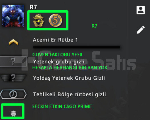 2 MADALYA | PRIME CSGO | MAGAZA TR YESIL FAKTOR