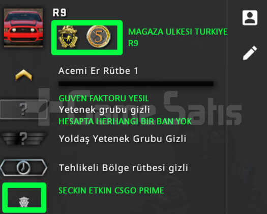 2 MADALYA | PRIME CSGO | MAGAZA TR YESIL FAKTOR