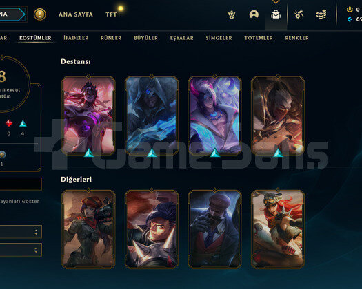 TR Plat 3 | 8 Kostüm - 42 Hero | LoL Hesap