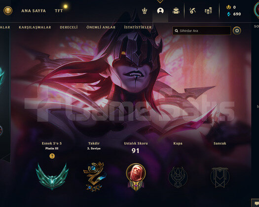 TR Plat 3 | 8 Kostüm - 42 Hero | LoL Hesap