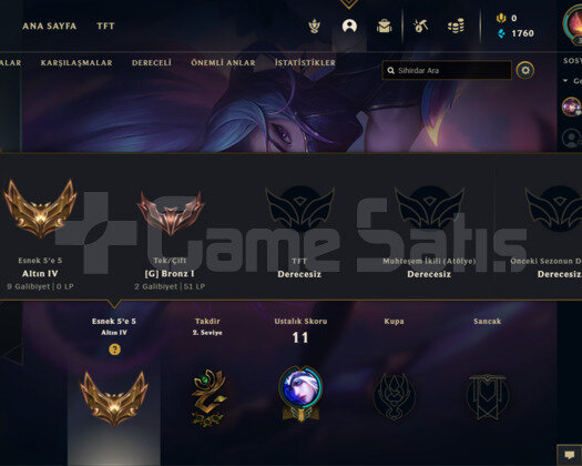 PLAT ELO EFSANE SKİNLER FRESH ACC