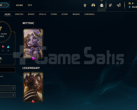 EUW Gold 1 | 7 Kostüm - 54K Mö | LoL Hesap