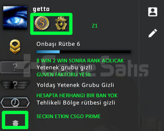 2 MADALYA PRIME CSGO 8 WIN GUVEN FAKTORU YESIL