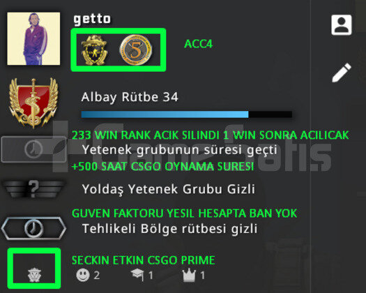 2 MADALYA | RANK ACIK | GUVEN FAKTORU YESIL