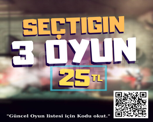 Seçtiğiniz 3 OYUN + Garanti & Destek