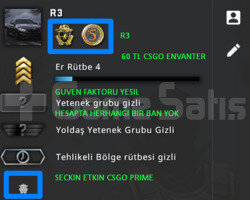 CSGO PRIME 2 MADALYA YESIL FAKTOR 60 TL ENVANTER