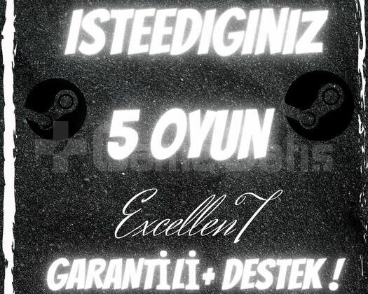 İstediğiniz 5 Oyun +Ömür Boyu Garanti+Hediye